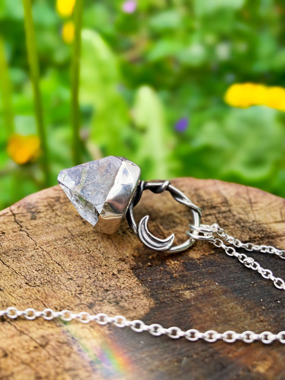 ꩜ LIGHTKEEPER ꩜ Handmade Sterling Silver Necklace with Apophyllite
