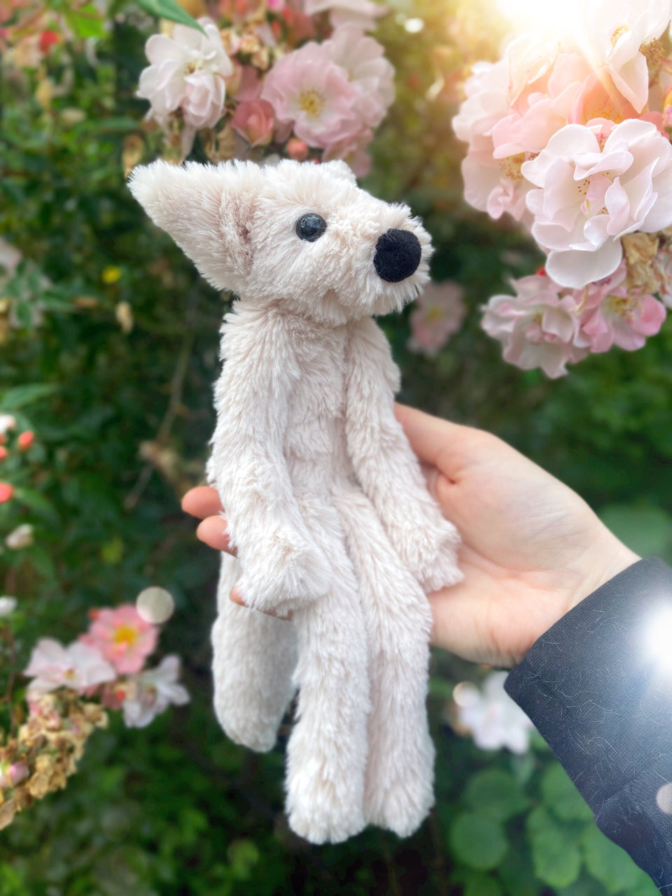 ‘FLURRY’ THE SNOW FOX - Handmade Luxury Weighted Plush Fluffy Fox Doll