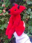 DEVIL FOX - Handmade Luxury Weighted Plush Fluffy Fox Doll