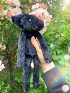 ‘ONYX’ (2) - Handmade Luxury Weighted Plush Fluffy Fox Doll