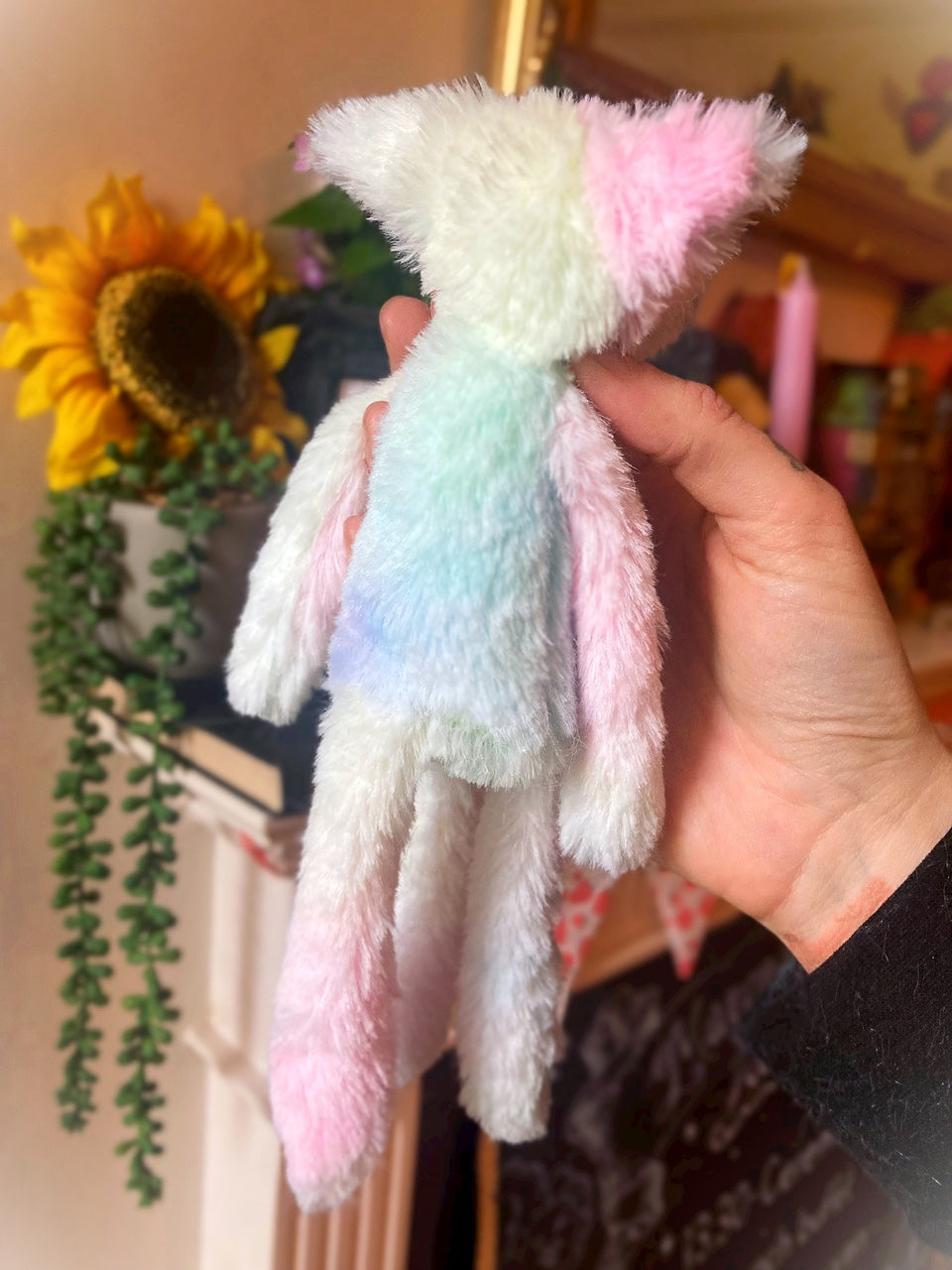 COTTON CANDY FLUFFY FOX CUB (2) - Handmade Weighted Plush Fox Doll