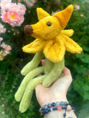 SUNFLOWER FOX CUB (A) - Handmade Weighted Plush Fox Doll