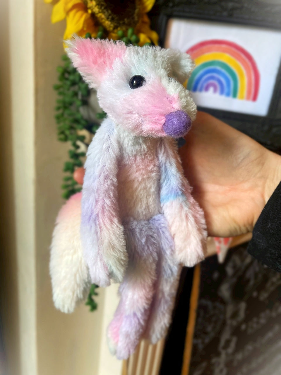 COTTON CANDY FLUFFY FOX CUB (3) - Handmade Weighted Plush Fox Doll