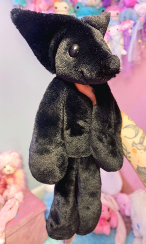 XL SHADOW FOX - Handmade Luxury Weighted Plush Fluffy Fox Doll