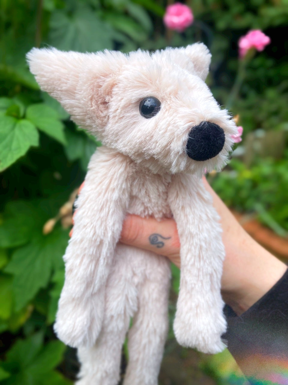 ‘FLURRY’ THE SNOW FOX - Handmade Luxury Weighted Plush Fluffy Fox Doll