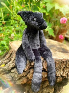 ‘ONYX’ - Handmade Luxury Weighted Plush Fluffy Fox Doll