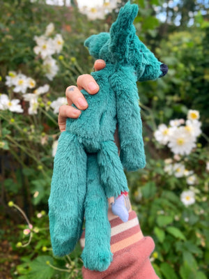 ZOMBIE FOX - Handmade Luxury Weighted Plush Fluffy Fox Doll