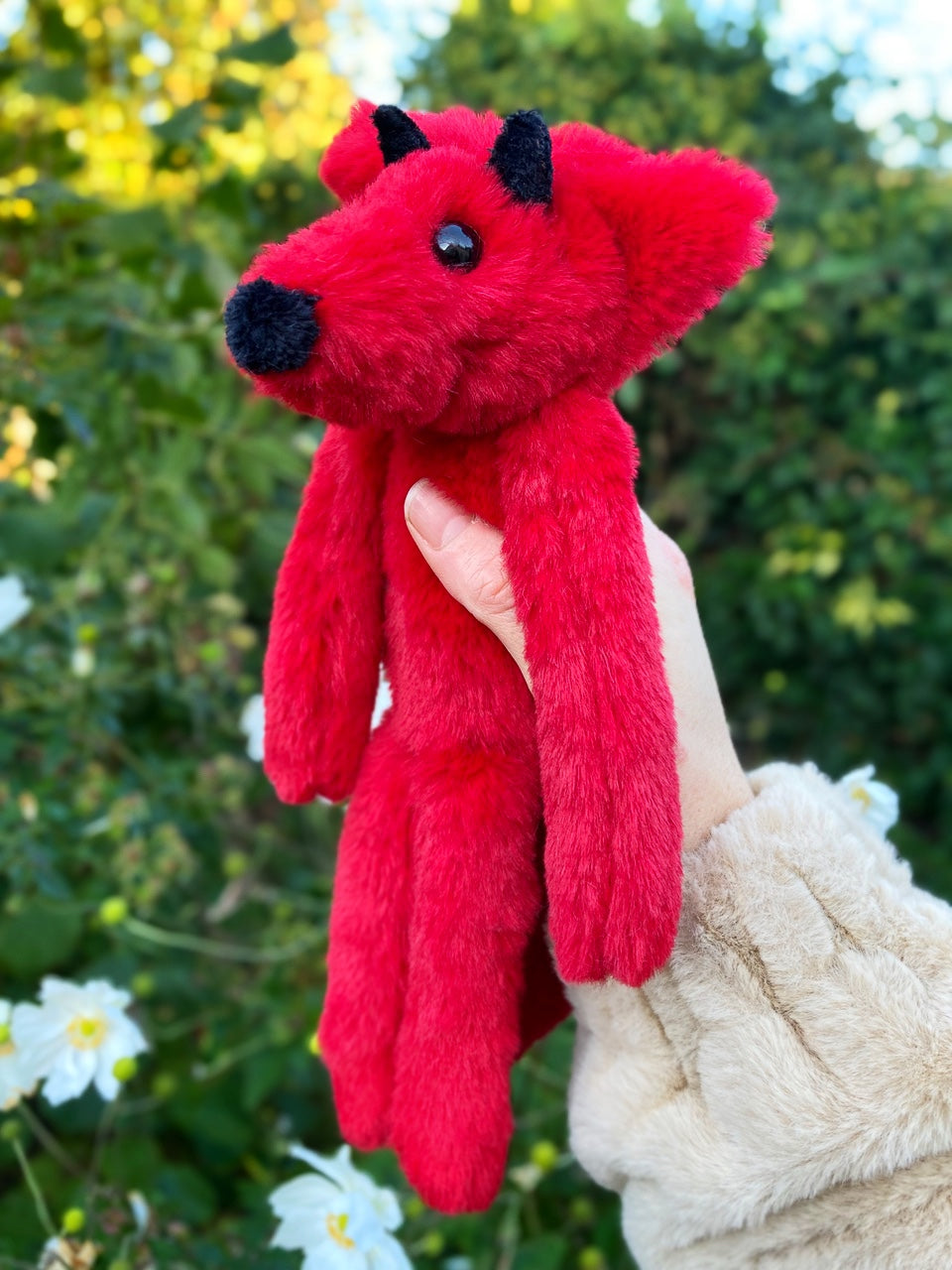 DEVIL FOX - Handmade Luxury Weighted Plush Fluffy Fox Doll