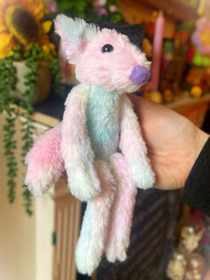 COTTON CANDY FLUFFY FOX CUB (2) - Handmade Weighted Plush Fox Doll