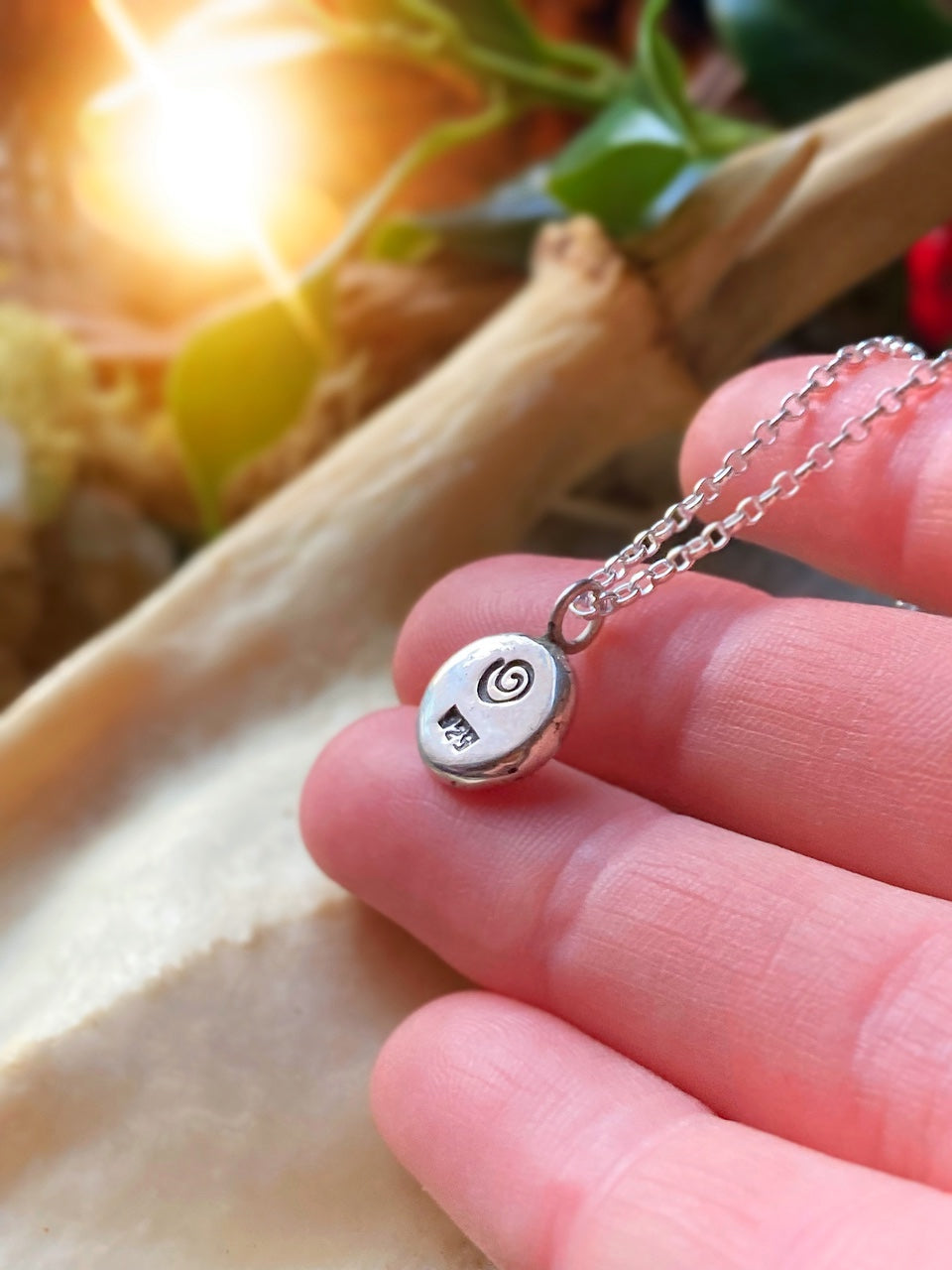 COSMOS Handmade Sterling Silver Charm Necklace