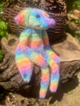 RAINBOW SHERBET FLUFFY FOX (B) - Handmade Weighted Plush Fox Doll