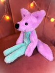 COSMIC COLOURBLOCK FOX (B) - Handmade Luxury Weighted Plush Fluffy Fox Doll