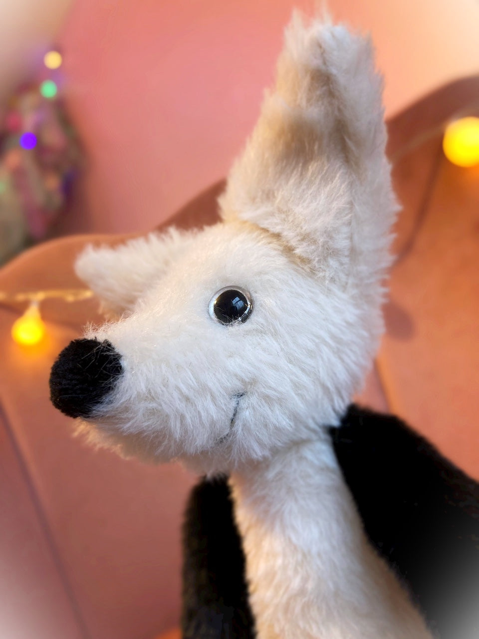 BLUE FOOTED BOOBY FOX - Handmade Luxury Weighted Plush Fluffy Fox Doll