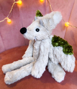 GARGOYLE FOX - Handmade Luxury Weighted Plush Fluffy Fox Doll