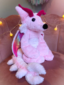 XL MARSHMALLOW DRAGON FOX - Handmade Luxury Weighted Plush Fluffy Fox Doll