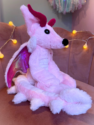 XL MARSHMALLOW DRAGON FOX - Handmade Luxury Weighted Plush Fluffy Fox Doll