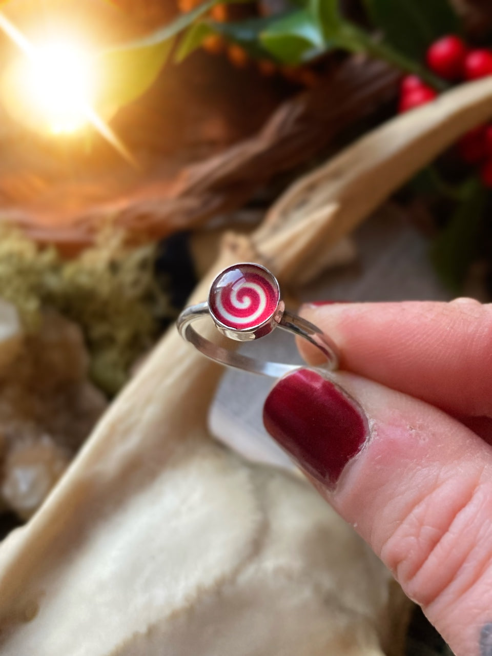 CANDY SWIRL Handmade Sterling Silver Ring - Size R 1/2 | US Size 9