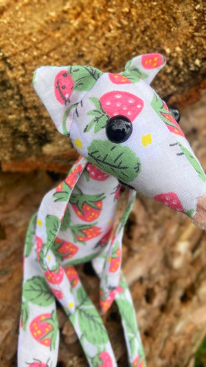 STRAWBERRY FIELDS FOX CUB - Handmade Weighted Cotton Fox Doll