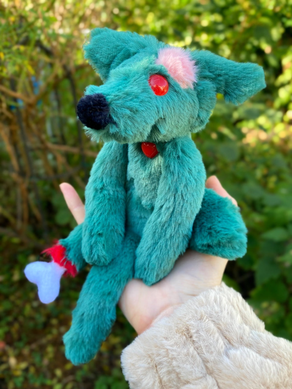 ZOMBIE FOX - Handmade Luxury Weighted Plush Fluffy Fox Doll