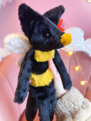 BEE FOX - Handmade Luxury Weighted Plush Fluffy Fox Doll