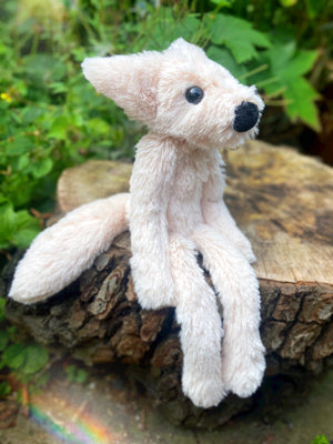 ‘FLURRY’ THE SNOW FOX - Handmade Luxury Weighted Plush Fluffy Fox Doll