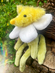 DAISY FLOWER FOX (B) - Handmade Weighted Plush Fox Doll