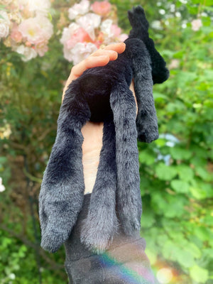 ‘ONYX’ (2) - Handmade Luxury Weighted Plush Fluffy Fox Doll