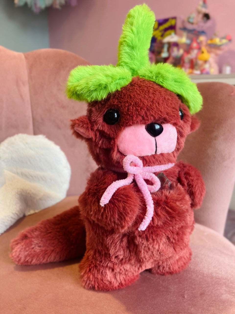 CHERRY OTTER (Glow in the Dark) - Handmade Luxury Weighted Plush Doll