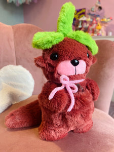 CHERRY OTTER (Glow in the Dark) - Handmade Luxury Weighted Plush Doll
