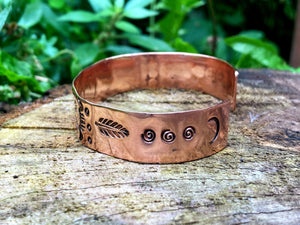 MOONGAZE Handmade Stamped Copper Cuff