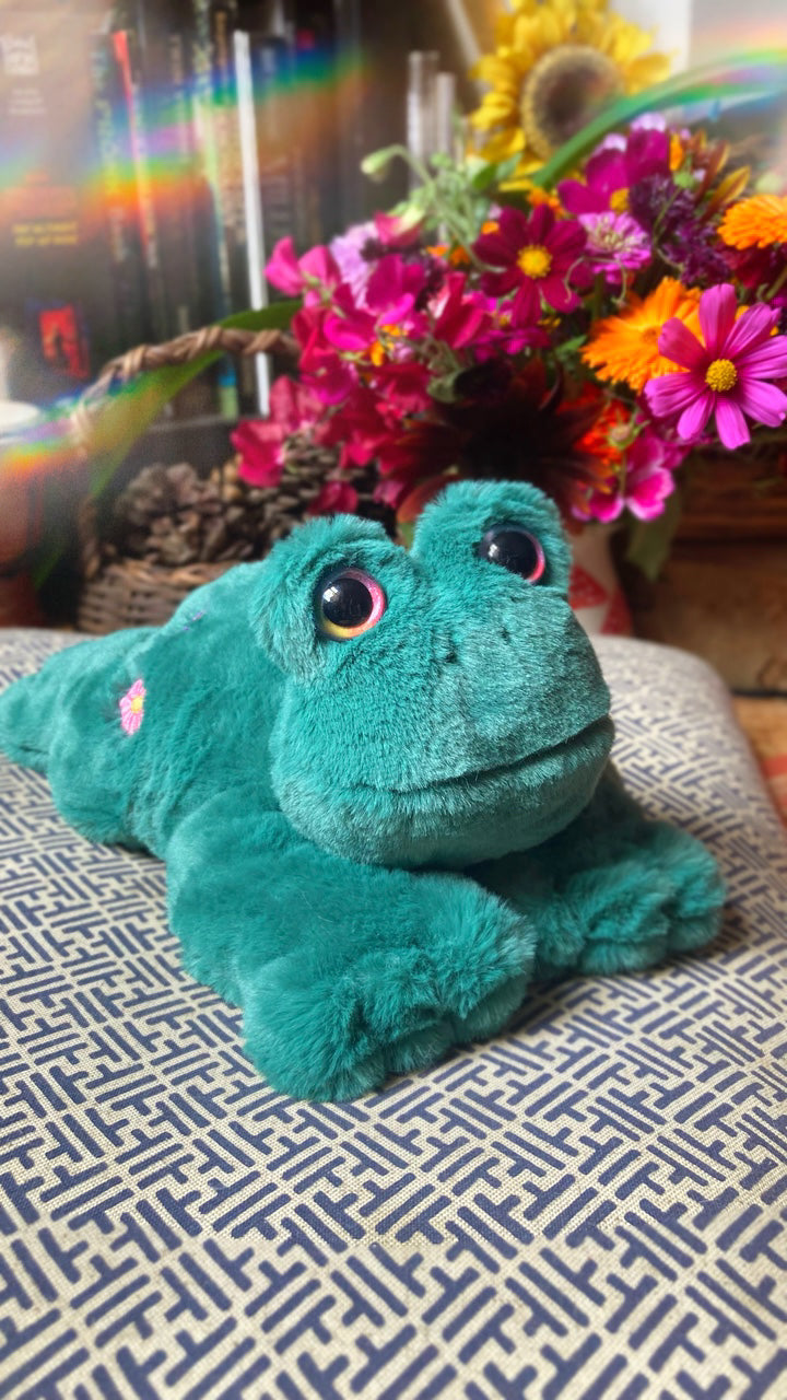 ‘NIJI’ THE SQUISHY FROG - Handmade Luxury Weighted Plush Frog Doll