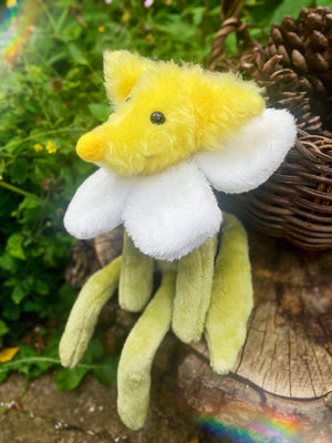 DAISY FLOWER FOX (B) - Handmade Weighted Plush Fox Doll