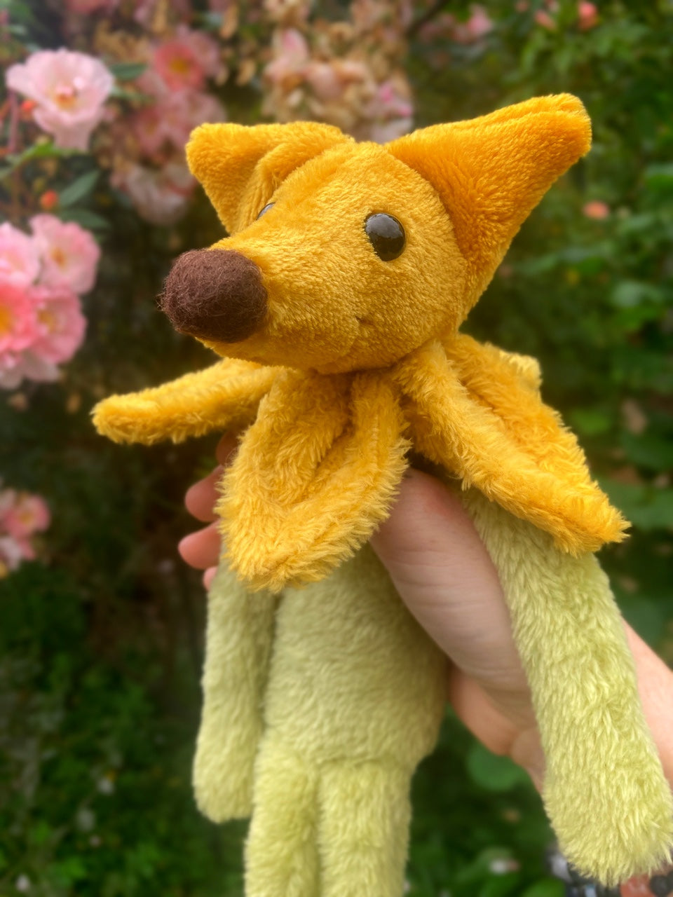 SUNFLOWER FOX CUB (B) - Handmade Weighted Plush Fox Doll