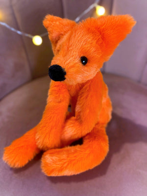 TANGERINE FOX - Handmade Luxury Weighted Plush Fluffy Fox Doll