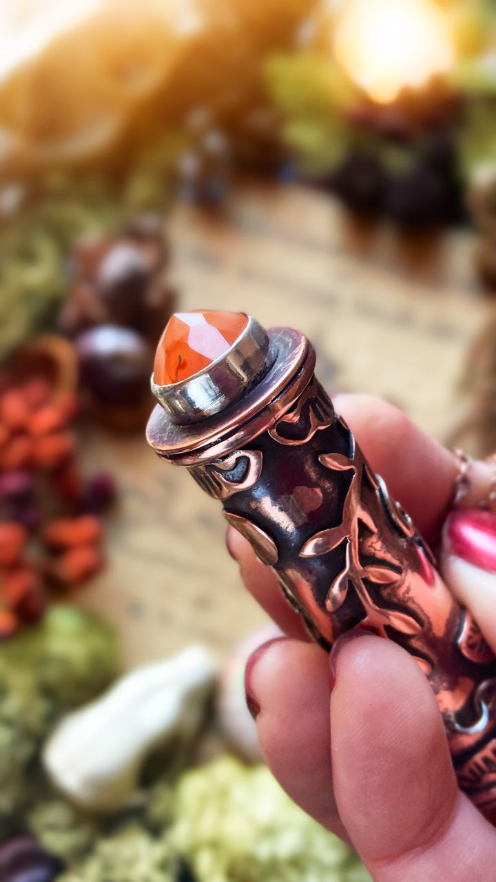 WITCHES VIAL Handmade Recycled Copper Stash Box Necklace