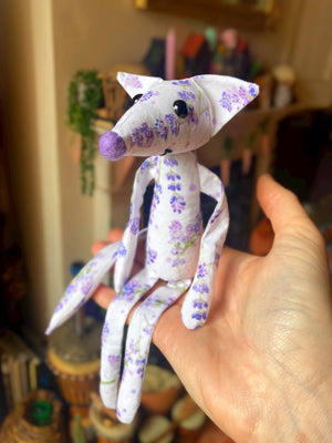 CUSTOM LAVENDER FOX CUB - Handmade Weighted Cotton Fox Doll