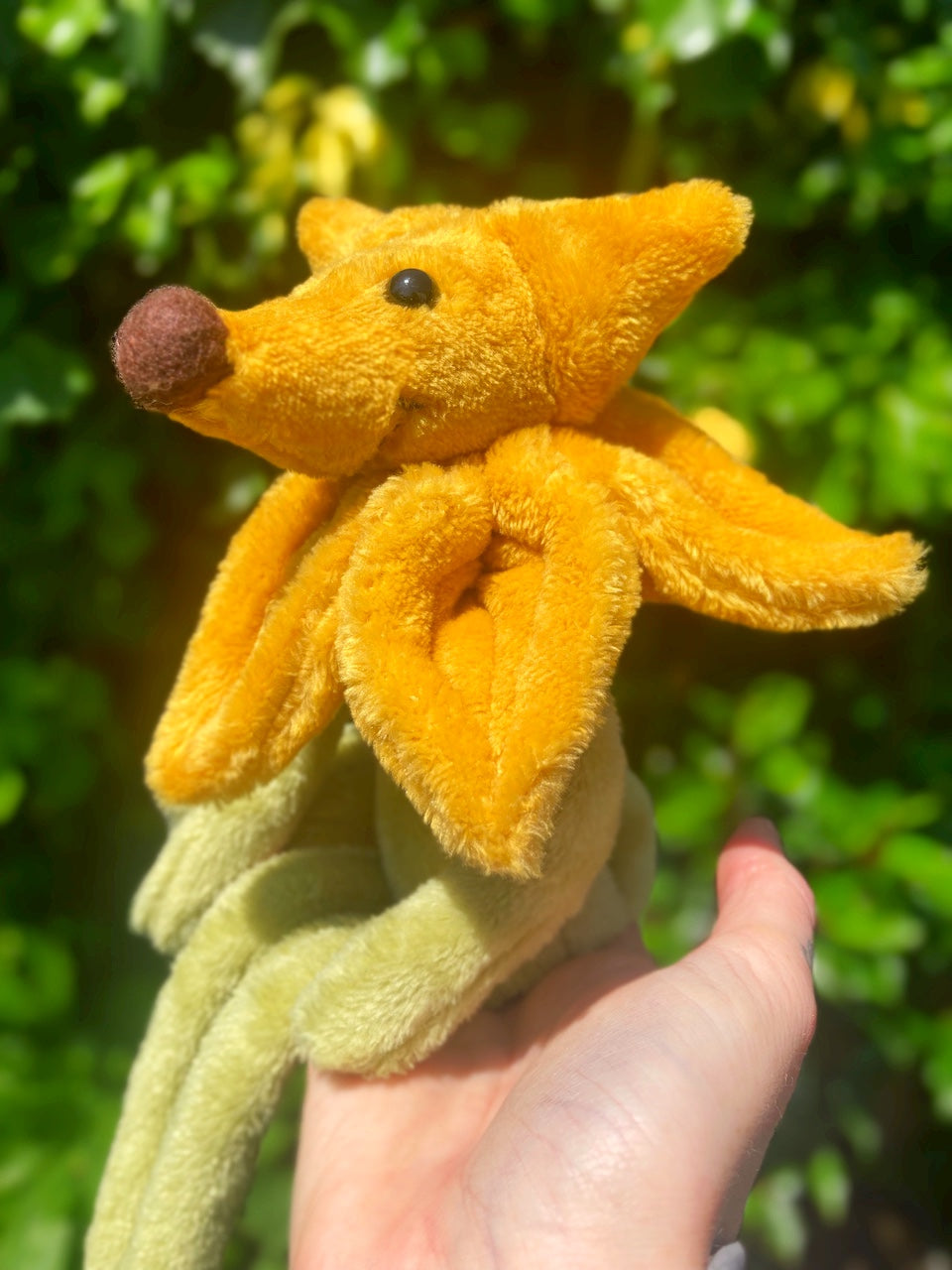 SUNFLOWER FOX CUB (B) - Handmade Weighted Plush Fox Doll