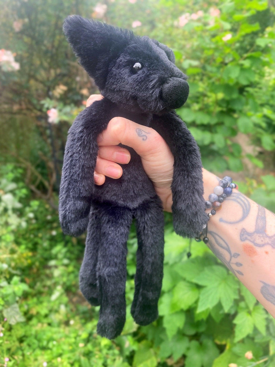 ‘OBSIDIAN’ - Handmade Luxury Weighted Plush Fluffy Fox Doll