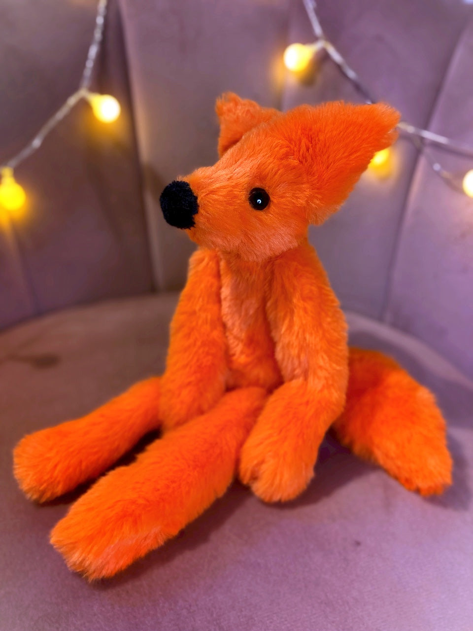 TANGERINE FOX - Handmade Luxury Weighted Plush Fluffy Fox Doll