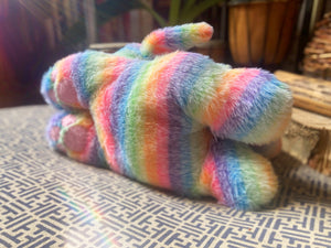 RAINBOW SHERBET SQUISHY FOX - Handmade Luxury Weighted Plush Fox Doll