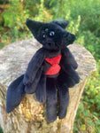 BLACK WIDOW SPIDERFOX - Handmade Luxury Weighted Plush Fluffy Fox Doll