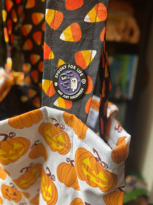 ALWAYS SPOOKY - Fully Lined Handmade Tote Bag with *FREE Pin*