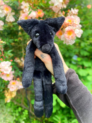 ‘ONYX’ - Handmade Luxury Weighted Plush Fluffy Fox Doll