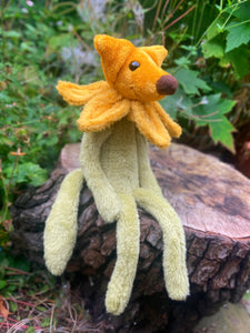 SUNFLOWER FOX CUB (B) - Handmade Weighted Plush Fox Doll