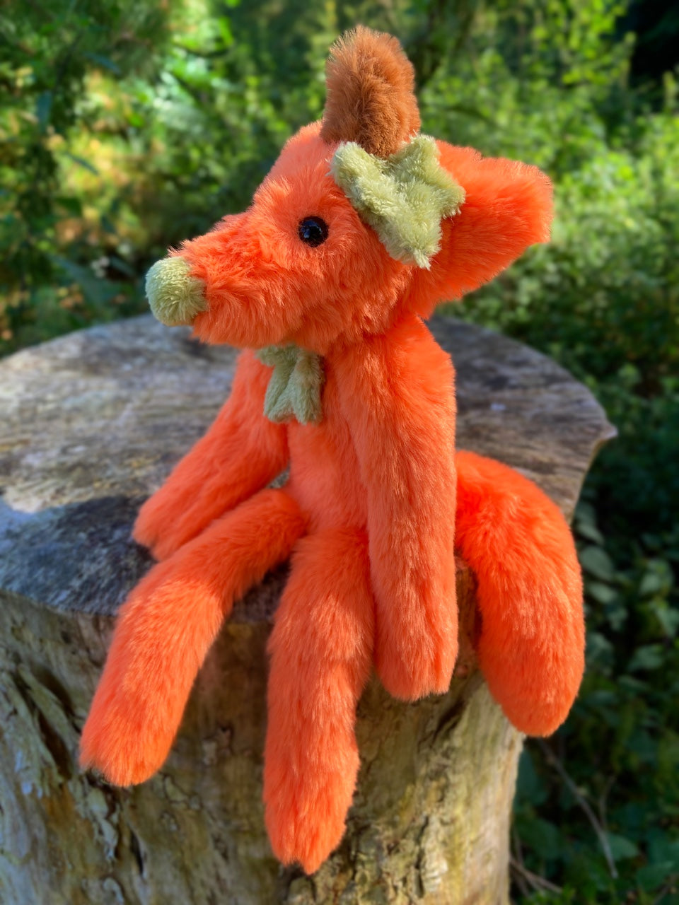 PUMPKIN FOX - Handmade Luxury Weighted Plush Fluffy Fox Doll