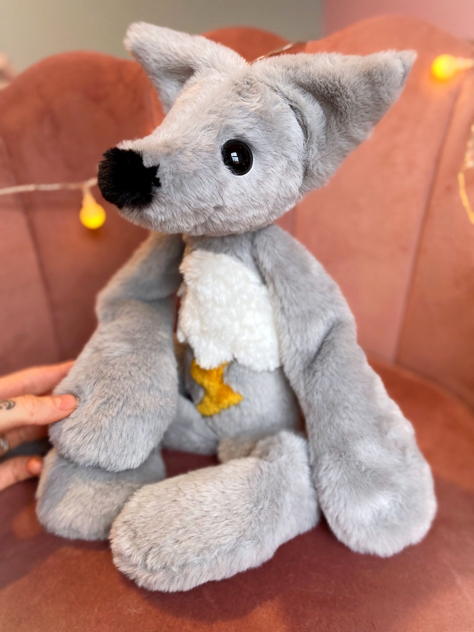 XL THUNDER FOX - Handmade Luxury Weighted Plush Fluffy Fox Doll