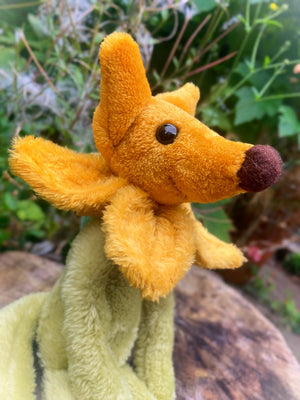 SUNFLOWER FOX CUB (A) - Handmade Weighted Plush Fox Doll