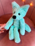 MINT SORBET FOX - Handmade Luxury Weighted Plush Fluffy Fox Doll