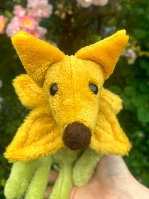 SUNFLOWER FOX CUB (A) - Handmade Weighted Plush Fox Doll