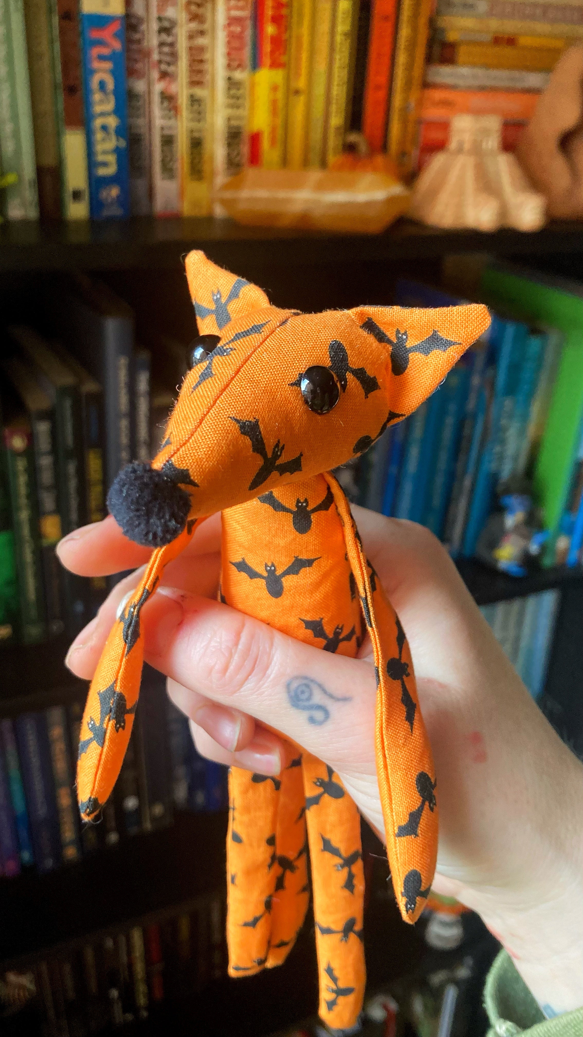 BAT FOX CUB II - Handmade Weighted Cotton Fox Doll